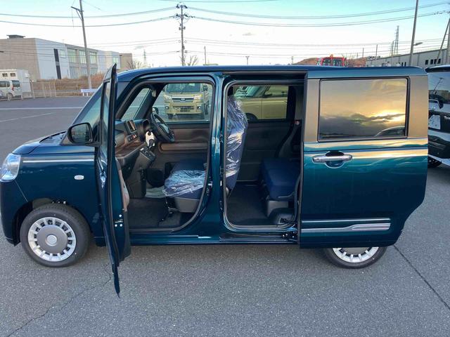 ムーヴキャンバスセオリーＧ　届出済未使用車２ＷＤ　ＣＶＴ　６６０ｃｃ　両側電動スライドドア　衝突被害軽減ブレーキ　横滑り防止装置　ＡＢＳ　サイドエアバッグ　アイドリングストップ　プッシュボタンスタート　全席シートヒーター　届出済未使用車（福島県）の中古車