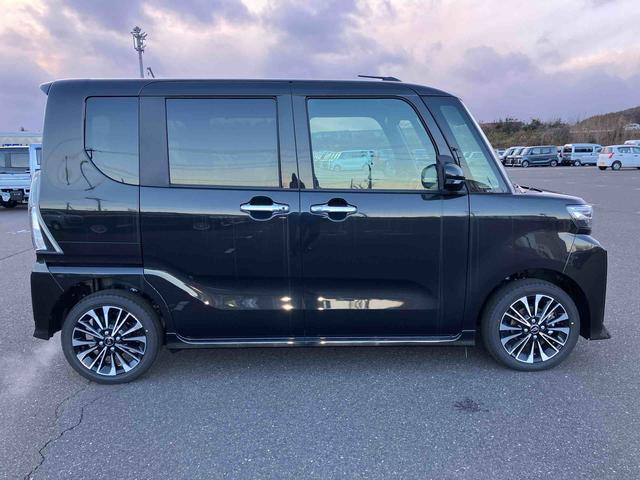 タントカスタムＲＳリミテッド　ターボ　４ＷＤ　届出済未使用車４ＷＤ　ＣＶＴ　６６０ｃｃ　ターボ　ＥＴＣ　両側電動スライドドア　衝突被害軽減ブレーキ　横滑り防止装置　ＡＢＳ　サイドエアバッグ　アイドリングストップ　プッシュボタンスタート　クルーズコントロール（福島県）の中古車