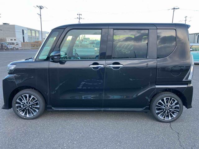 タントカスタムＲＳリミテッド　ターボ　４ＷＤ　届出済未使用車４ＷＤ　ＣＶＴ　６６０ｃｃ　ターボ　ＥＴＣ　両側電動スライドドア　衝突被害軽減ブレーキ　横滑り防止装置　ＡＢＳ　サイドエアバッグ　アイドリングストップ　プッシュボタンスタート　クルーズコントロール（福島県）の中古車