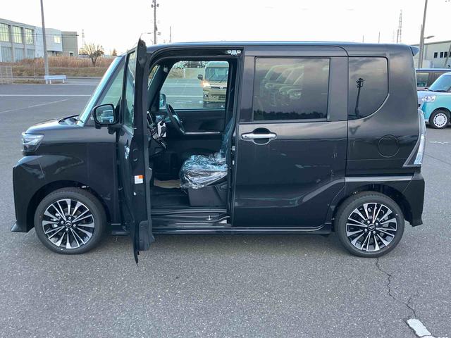 タントカスタムＲＳリミテッド　ターボ　４ＷＤ　届出済未使用車４ＷＤ　ＣＶＴ　６６０ｃｃ　ターボ　ＥＴＣ　両側電動スライドドア　衝突被害軽減ブレーキ　横滑り防止装置　ＡＢＳ　サイドエアバッグ　アイドリングストップ　プッシュボタンスタート　クルーズコントロール（福島県）の中古車