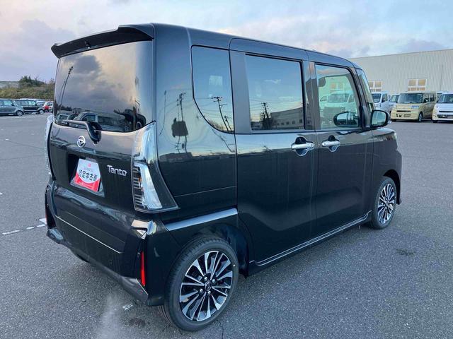 タントカスタムＲＳリミテッド　ターボ　４ＷＤ　届出済未使用車４ＷＤ　ＣＶＴ　６６０ｃｃ　ターボ　ＥＴＣ　両側電動スライドドア　衝突被害軽減ブレーキ　横滑り防止装置　ＡＢＳ　サイドエアバッグ　アイドリングストップ　プッシュボタンスタート　クルーズコントロール（福島県）の中古車