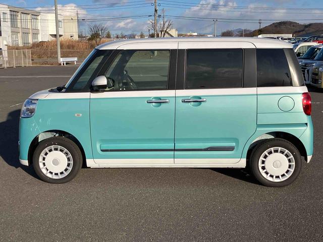 ムーヴキャンバスストライプスＧ　両側電動スライドドア　届出済未使用車　４ＷＤ４ＷＤ　ＣＶＴ　６６０ｃｃ　両側電動スライドドア　衝突被害軽減ブレーキ　横滑り防止装置　ＡＢＳ　サイドエアバッグ　アイドリングストップ　プッシュボタンスタート　前席シートヒーター　届出済未使用車（福島県）の中古車