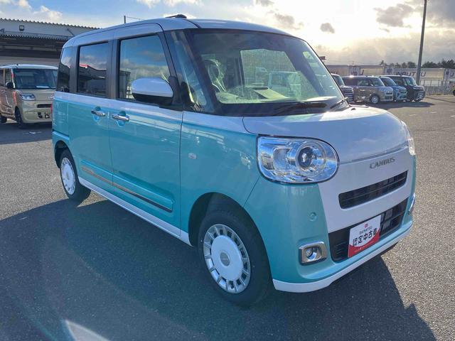 ムーヴキャンバスストライプスＧ　両側電動スライドドア　届出済未使用車　４ＷＤ４ＷＤ　ＣＶＴ　６６０ｃｃ　両側電動スライドドア　衝突被害軽減ブレーキ　横滑り防止装置　ＡＢＳ　サイドエアバッグ　アイドリングストップ　プッシュボタンスタート　前席シートヒーター　届出済未使用車（福島県）の中古車