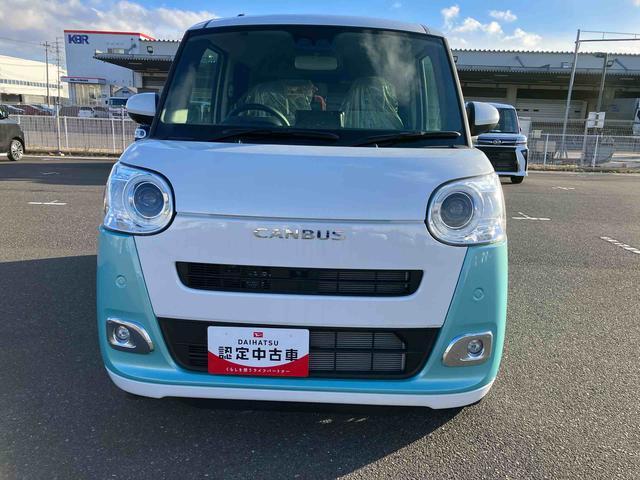 ムーヴキャンバスストライプスＧ　両側電動スライドドア　届出済未使用車　４ＷＤ４ＷＤ　ＣＶＴ　６６０ｃｃ　両側電動スライドドア　衝突被害軽減ブレーキ　横滑り防止装置　ＡＢＳ　サイドエアバッグ　アイドリングストップ　プッシュボタンスタート　前席シートヒーター　届出済未使用車（福島県）の中古車