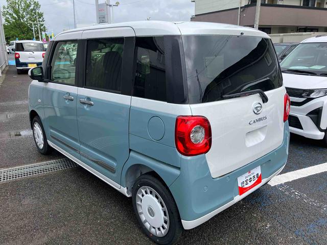 ムーヴキャンバスストライプスG4WD CVT 660cc ディスプレイオーディオ バックカメラ 衝突被害軽減ブレーキ 横滑り防止機能 前席シートヒーター 両側電動スライドドア LEDヘッドライト フォグランプ オートライト(福島県)の中古車