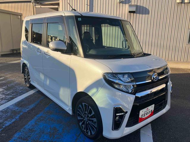 タントカスタムRS4WD CVT ターボ車 純正7インチナビ パノラマモニター 純正アルミホイール 運転席・助手席シートヒーター 両側スライドドア オートライト 衝突回避支援ブレーキ アイドリングストップ 横滑り防止(福島県)の中古車