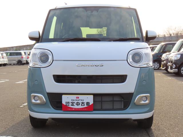 ムーヴキャンバスストライプスＧ４ＷＤ　ＣＶＴ　６６０ｃｃ　前席シートヒーター　オートエアコン　ベンチシート　衝突被害軽減ブレーキ　横滑り防止装置　ＡＢＳ　アイドリングストップ　プッシュボタンスタート　両側電動スライドドア（福島県）の中古車