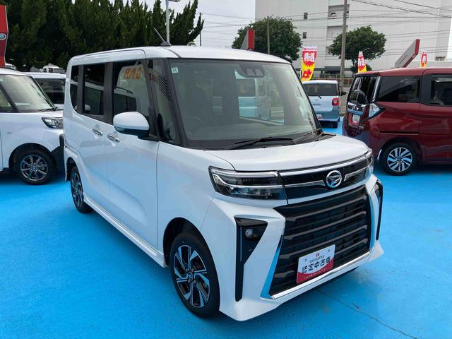 タントカスタムＸ４ＷＤ　ＣＶＴ　６６０ｃｃ　カーナビ　ドライバー　サイドエアバッグ　衝突被害軽減ブレーキ　横滑り防止装置　ＡＢＳ　アイドリングストップ　プッシュボタンスタート　両側電動スライドドア　ベンチシート（福島県）の中古車