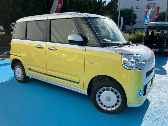 ムーヴキャンバスストライプスＧ４ＷＤ　ＣＶＴ　６６０ｃｃ　両側電動スライドドア　衝突被害軽減ブレーキ　横滑り防止装置　ＡＢＳ　アイドリングストップ　プッシュボタンスタート　オートエアコン　全席シートヒーター　ホットカップホルダー（福島県）の中古車