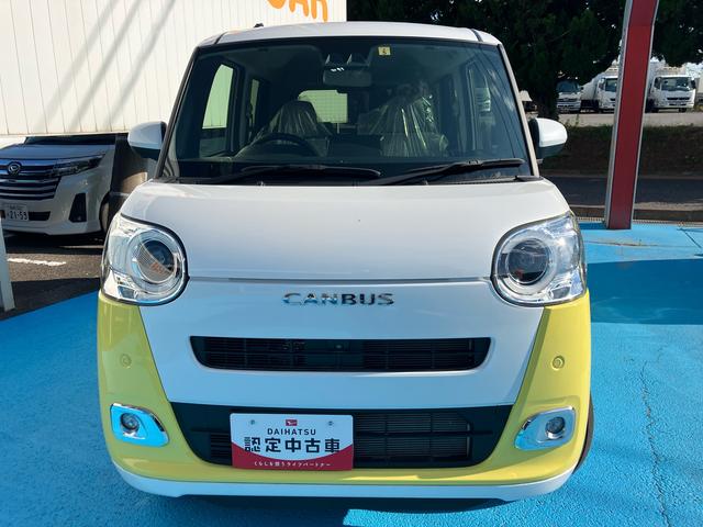 ムーヴキャンバスストライプスＧ４ＷＤ　ＣＶＴ　６６０ｃｃ　両側電動スライドドア　衝突被害軽減ブレーキ　横滑り防止装置　ＡＢＳ　アイドリングストップ　プッシュボタンスタート　オートエアコン　全席シートヒーター　ホットカップホルダー（福島県）の中古車