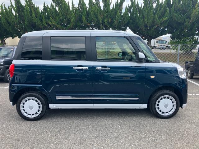 ムーヴキャンバスストライプスG4WD CVT ディスプレイオーディオ 運転席・助手席シートヒーター オートホールド機能 電動パーキングブレーキ プッシュボタンスタート 両側電動スライドドア アイドリングストップ フォグランプ(福島県)の中古車
