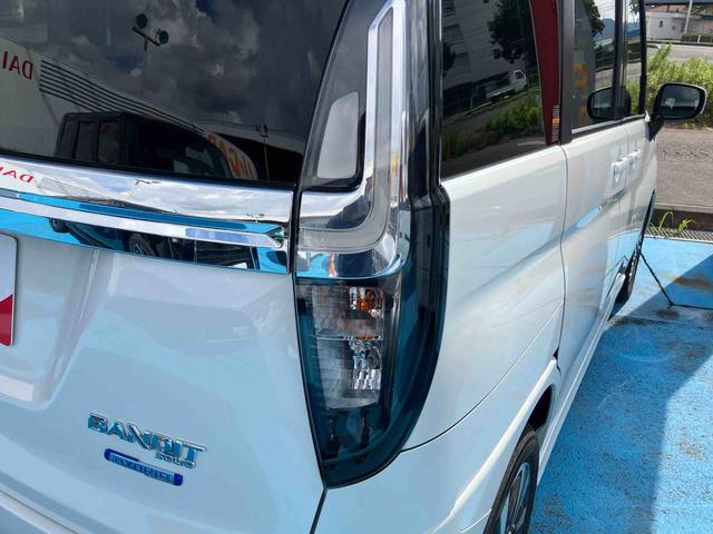 ソリオバンディットハイブリッドＭＶ４ＷＤ　ＣＶＴ　１２００ｃｃ　ナビ　バックカメラ　衝突被害軽減ブレーキ　横滑り防止機能　コーナーセンサー　アイドリングストップ　プッシュボタンスタート　両側電動スライドドア　オートライト（福島県）の中古車