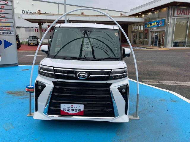 タントカスタムRSターボ車 4WD バックカメラ 純正7インチナビ ナビ連動ドライブレコーダー 両側スライドドア 運転席・助手席シートヒーター 走行距離2100以下 電動パーキングブレーキ LEDライト オートライト(福島県)の中古車