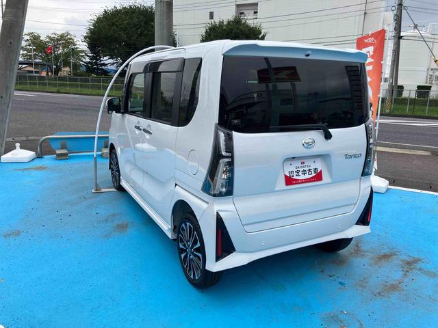 タントカスタムRSターボ車 4WD バックカメラ 純正7インチナビ ナビ連動ドライブレコーダー 両側スライドドア 運転席・助手席シートヒーター 走行距離2100以下 電動パーキングブレーキ LEDライト オートライト(福島県)の中古車
