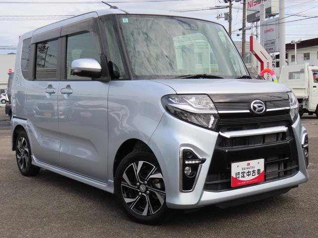 タントカスタムＸ２ＷＤ　ＣＶＴ　６６０ｃｃ　両側電動スライドドア　衝突被害軽減ブレーキ　横滑り防止装置　ＡＢＳ　アイドリングストップ　プッシュボタンスタート　前席シートヒーター　ベンチシート　シートバックテーブル（福島県）の中古車