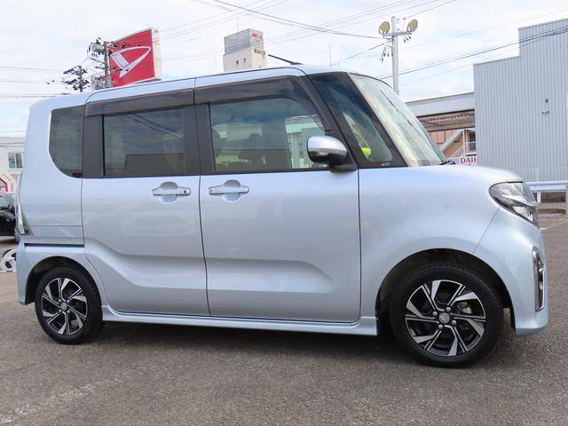 タントカスタムＸ２ＷＤ　ＣＶＴ　６６０ｃｃ　両側電動スライドドア　衝突被害軽減ブレーキ　横滑り防止装置　ＡＢＳ　アイドリングストップ　プッシュボタンスタート　前席シートヒーター　ベンチシート　シートバックテーブル（福島県）の中古車