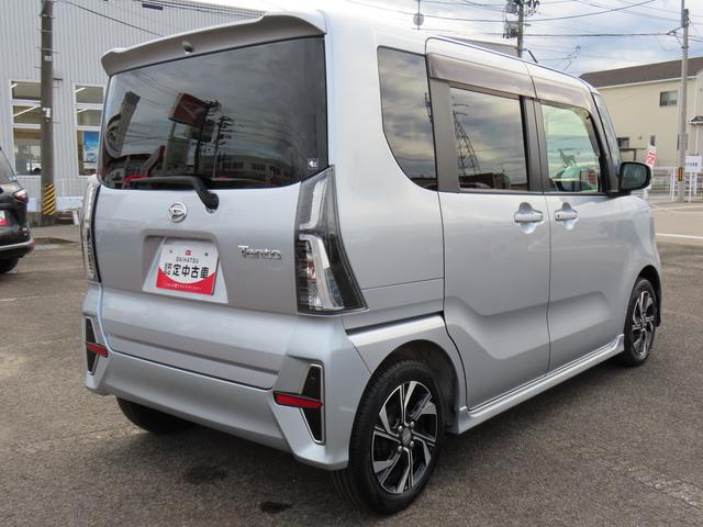 タントカスタムＸ２ＷＤ　ＣＶＴ　６６０ｃｃ　両側電動スライドドア　衝突被害軽減ブレーキ　横滑り防止装置　ＡＢＳ　アイドリングストップ　プッシュボタンスタート　前席シートヒーター　ベンチシート　シートバックテーブル（福島県）の中古車