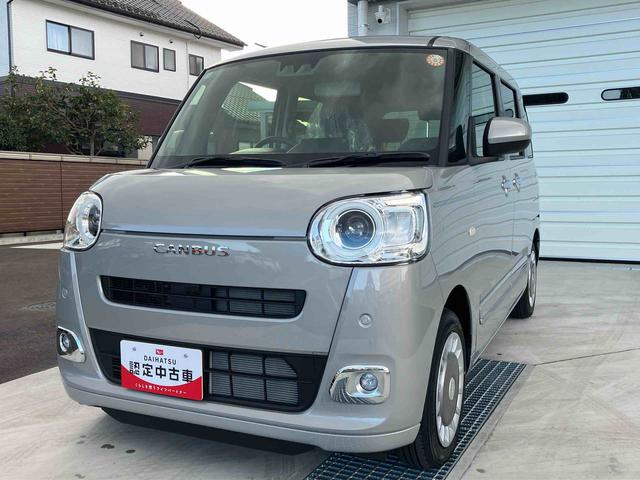 ムーヴキャンバスセオリーＧ２ＷＤ　ＣＶＴ　６６０ｃｃ　両側電動スライドドア　衝突被害軽減ブレーキ　横滑り防止装置　ＡＢＳ　アイドリングストップ　プッシュボタンスタート　ホットカップホルダー　前席シートヒーター（福島県）の中古車