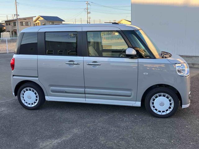 ムーヴキャンバスストライプスＧ２ＷＤ　ＣＶＴ　６６０ｃｃ　衝突被害軽減ブレーキ　横滑り防止装置　ＡＢＳ　アイドリングストップ　プッシュボタンスタート　両側電動スライドドア　ディスプレイオーディオ　バックモニター　シートヒーター（福島県）の中古車