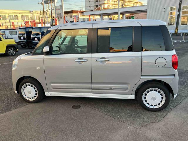 ムーヴキャンバスストライプスＧ２ＷＤ　ＣＶＴ　６６０ｃｃ　衝突被害軽減ブレーキ　横滑り防止装置　ＡＢＳ　アイドリングストップ　プッシュボタンスタート　両側電動スライドドア　ディスプレイオーディオ　バックモニター　シートヒーター（福島県）の中古車