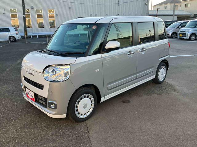 ムーヴキャンバスストライプスＧ２ＷＤ　ＣＶＴ　６６０ｃｃ　衝突被害軽減ブレーキ　横滑り防止装置　ＡＢＳ　アイドリングストップ　プッシュボタンスタート　両側電動スライドドア　ディスプレイオーディオ　バックモニター　シートヒーター（福島県）の中古車