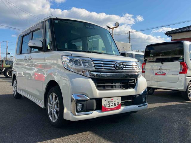 タントカスタムＸ　ＳＡIII２ＷＤ　ＣＶＴ　６６０ｃｃ　カーナビ　運転席シートヒーター　ベンチシート　衝突被害軽減ブレーキ　横滑り防止装置　ＡＢＳ　アイドリングストップ　プッシュボタンスタート　両側スライドドア（福島県）の中古車