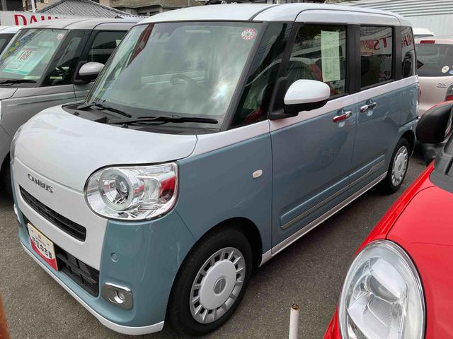ムーヴキャンバスストライプスＧターボ２ＷＤ　ＣＶＴ　６６０ｃｃ　クルーズコントロール　衝突被害軽減ブレーキ　横滑り防止装置　ＡＢＳ　アイドリングストップ　プッシュボタンスタート　電動スライドドア　前席シートヒーター　ホットカップホルダー（福島県）の中古車
