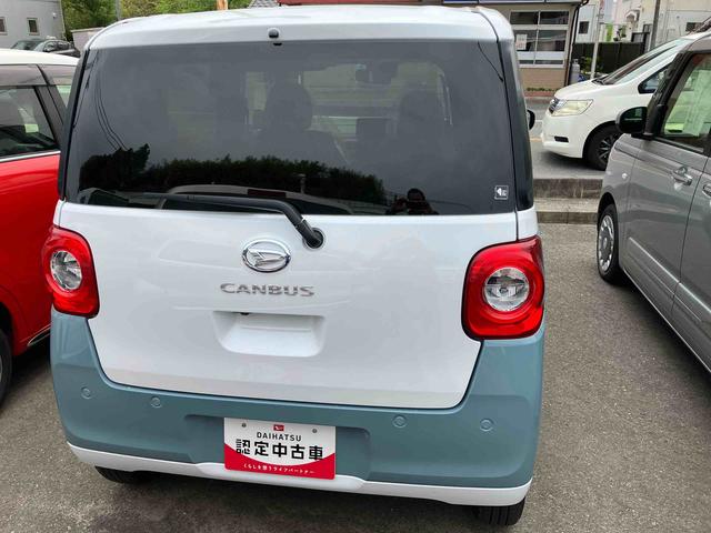 ムーヴキャンバスストライプスＧターボ２ＷＤ　ＣＶＴ　６６０ｃｃ　クルーズコントロール　衝突被害軽減ブレーキ　横滑り防止装置　ＡＢＳ　アイドリングストップ　プッシュボタンスタート　電動スライドドア　前席シートヒーター　ホットカップホルダー（福島県）の中古車