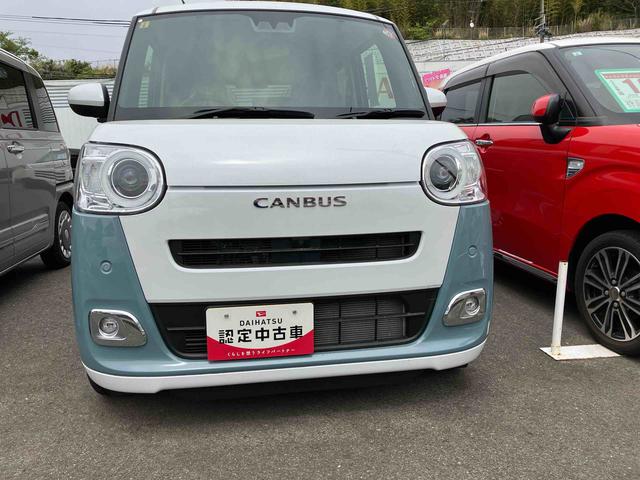 ムーヴキャンバスストライプスＧターボ２ＷＤ　ＣＶＴ　６６０ｃｃ　クルーズコントロール　衝突被害軽減ブレーキ　横滑り防止装置　ＡＢＳ　アイドリングストップ　プッシュボタンスタート　電動スライドドア　前席シートヒーター　ホットカップホルダー（福島県）の中古車
