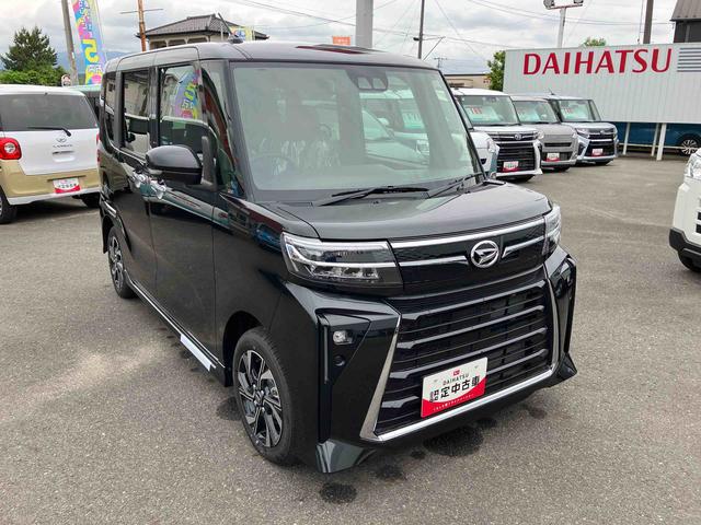 タントカスタムX2WD CVT 660cc 衝突被害軽減ブレーキ 横滑り防止装置 ABS アイドリングストップ プッシュボタンスタート 両側電動スライドドア 前席シートヒーター オートエアコン ベンチシート(福島県)の中古車