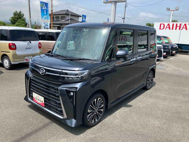 タントカスタムＲＳ２ＷＤ　ＣＶＴ　６６０ｃｃ　両側電動スライドドア　衝突被害軽減ブレーキ　横滑り防止装置　ＡＢＳ　アイドリングストップ　プッシュボタンスタート　オートエアコン　前席シートヒーター　届出済未使用車（福島県）の中古車