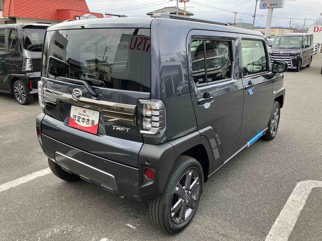 タフトＧターボ　ダーククロムベンチャー２ＷＤ　ＣＶＴ　６６０ｃｃ　衝突被害軽減ブレーキ　横滑り防止装置　ＡＢＳ　アイドリングストップ　プッシュボタンスタート　ディスプレイオーディオ　クルーズコントロール　届出済未使用車（福島県）の中古車