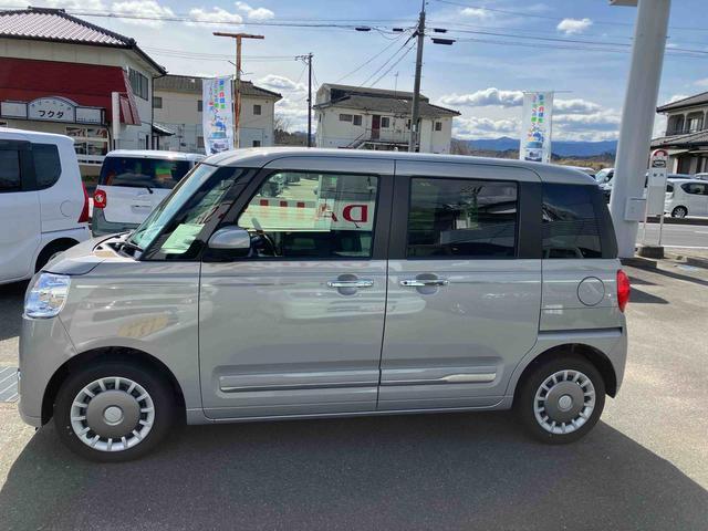 ムーヴキャンバスセオリーＧターボ２ＷＤ　ＣＶＴ　６６０ｃｃ　ナビ　クルーズコントロール　衝突被害軽減ブレーキ　横滑り防止装置　ＡＢＳ　アイドリングストップ　プッシュボタンスタート　両側電動スライドドア　ホットカップホルダー（福島県）の中古車