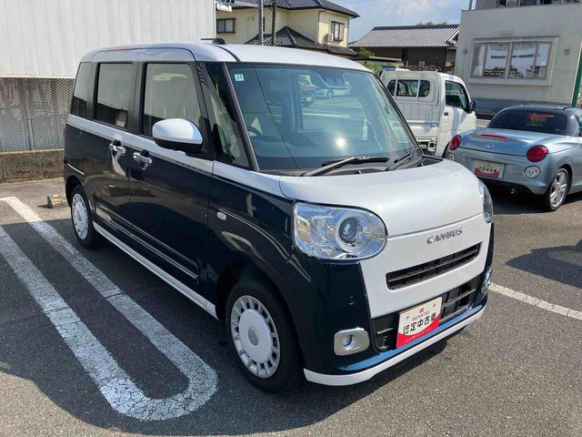 ムーヴキャンバスストライプスＧ２ＷＤ　ＣＶＴ　６６０ｃｃ　衝突被害軽減ブレーキ　横滑り防止機能　電動パーキングブレーキ　両側電動スライドドア　前席シートヒーター　アイドリングストップ　プッシュボタンスタート（福島県）の中古車