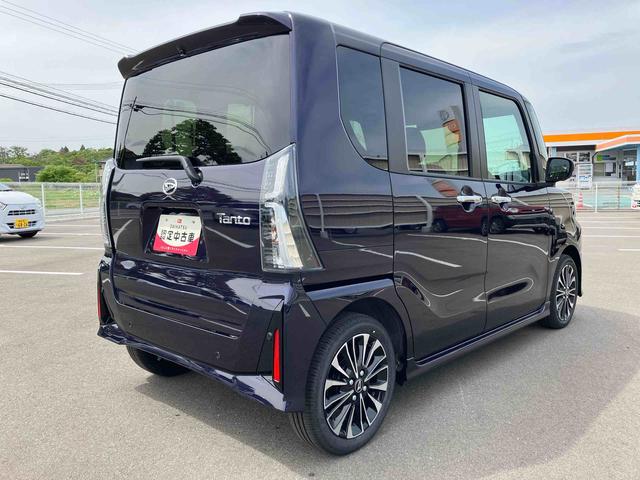 タントカスタムＲＳ２ＷＤ　ＣＶＴ　６６０ｃｃ　ターボ　衝突被害軽減ブレーキ　横滑り防止装置　ＡＢＳ　アイドリングストップ　プッシュボタンスタート　両側電動スライドドア　前席シートヒーター　パノラマモニター対応カメラ（福島県）の中古車