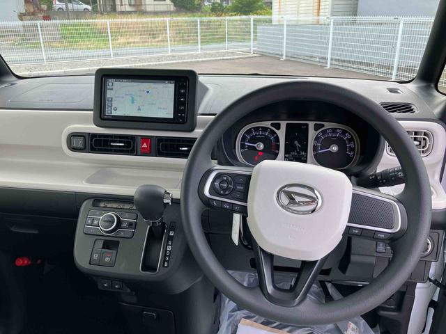 ムーヴキャンバスストライプスＧ２ＷＤ　ＣＶＴ　６６０ｃｃ　ナビ　全方位モニター　前席シートヒーター　両側電動スライドドア　衝突被害軽減ブレーキ　横滑り防止装置　ＡＢＳ　アイドリングストップ　プッシュボタンスタート　届出済未使用車（福島県）の中古車