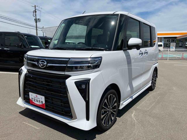 タントカスタムＲＳ２ＷＤ　６６０ｃｃ　ターボ　両側電動スライドドア　衝突被害軽減ブレーキ　横滑り防止装置　ＡＢＳ　アイドリングストップ　プッシュボタンスタート　ベンチシート　全方位モニター用カメラ　届出済未使用車（福島県）の中古車