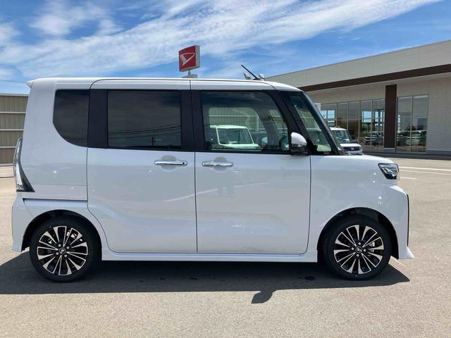 タントカスタムＲＳ２ＷＤ　６６０ｃｃ　ターボ　両側電動スライドドア　衝突被害軽減ブレーキ　横滑り防止装置　ＡＢＳ　アイドリングストップ　プッシュボタンスタート　ベンチシート　全方位モニター用カメラ　届出済未使用車（福島県）の中古車