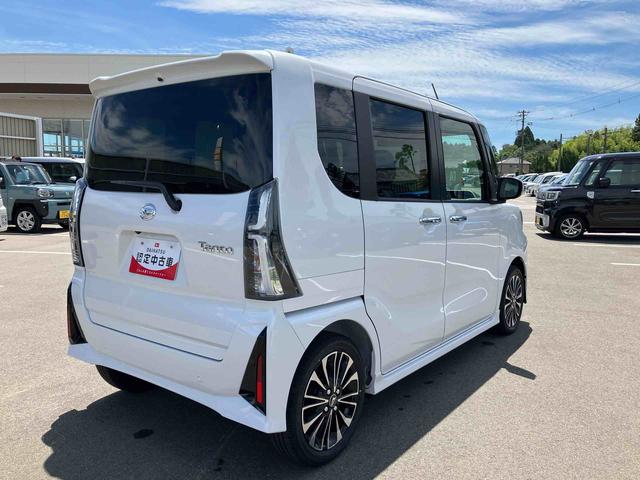 タントカスタムＲＳ２ＷＤ　６６０ｃｃ　ターボ　両側電動スライドドア　衝突被害軽減ブレーキ　横滑り防止装置　ＡＢＳ　アイドリングストップ　プッシュボタンスタート　ベンチシート　全方位モニター用カメラ　届出済未使用車（福島県）の中古車