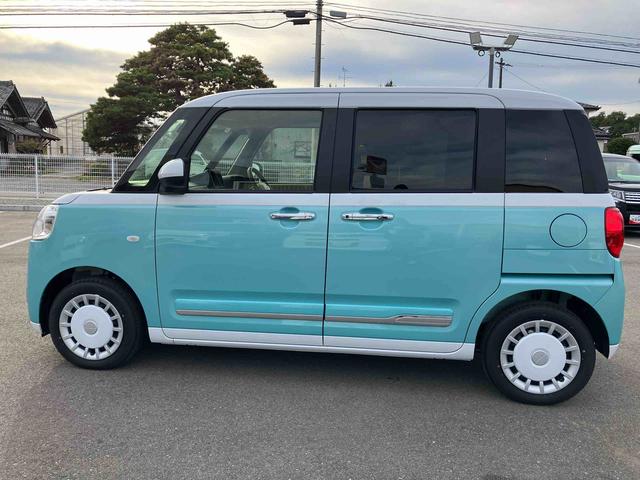 ムーヴキャンバスストライプスＧ２ＷＤ　ＣＶＴ　６６０ｃｃ　両側電動スライドドア　衝突被害軽減ブレーキ　横滑り防止装置　ＡＢＳ　サイドエアバッグ　ベンチシート　オートエアコン　アイドリングストップ　プッシュボタンスタート（福島県）の中古車