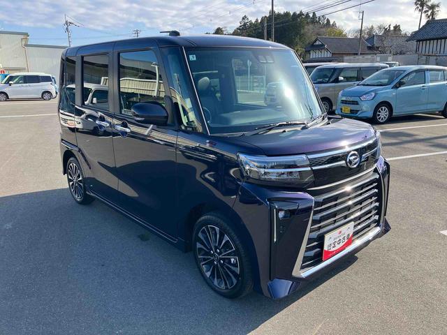 タントカスタムＲＳリミテッド　ターボ２ＷＤ　ＣＶＴ　６６０ｃｃ　クルコン　ＥＴＣ　衝突被害軽減ブレーキ　横滑り防止装置　ＡＢＳ　アイドリングストップ　プッシュボタンスタート　両側電動スライドドア　ディスプレイオーディオ　バックモニター（福島県）の中古車