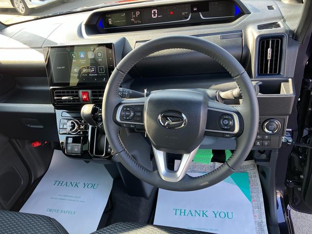 タントカスタムＲＳリミテッド　ターボ２ＷＤ　ＣＶＴ　６６０ｃｃ　クルコン　ＥＴＣ　衝突被害軽減ブレーキ　横滑り防止装置　ＡＢＳ　アイドリングストップ　プッシュボタンスタート　両側電動スライドドア　ディスプレイオーディオ　バックモニター（福島県）の中古車