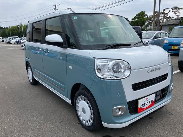 ムーヴキャンバスストライプスＧ２ＷＤ　ＣＶＴ　６６０ｃｃ　衝突被害軽減ブレーキ　横滑り防止機能　電動パーキングブレーキ　両側電動スライドドア　運転席・助手席エアバック　サイドエアバック　アイドリングストップ（福島県）の中古車
