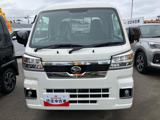 ハイゼットトラックジャンボエクストラ4WD MT 届出済み未使用車 9インチディスプレイオーディオ 荷台作業灯 バックカメラ 電動格納ミラー オートライト 衝突回避支援ブレーキ アイドリングストップ 横滑り防止 センターデフロック(福島県)の中古車