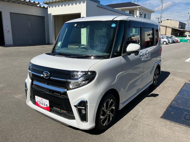 タントカスタムＸ２ＷＤ　ＣＶＴ　両側電動スライドドア　衝突被害軽減ブレーキ　横滑り防止装置　ＡＢＳ　アイドリングストップ　プッシュボタンスタート　パノラマモニター対応カメラ　オートエアコン　前席シートヒーター（福島県）の中古車