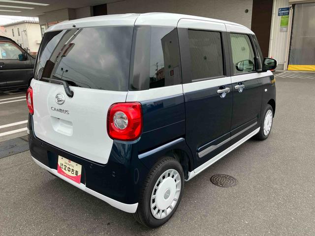 ムーヴキャンバスストライプスＧ２ＷＤ　ＣＶＴ　６６０ｃｃ　両側電動スライドドア　衝突被害軽減ブレーキ　横滑り防止装置　ＡＢＳ　アイドリングストップ　プッシュボタンスタート　オートエアコン　ベンチシート　シートヒーター（福島県）の中古車