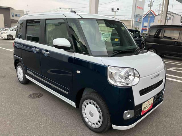 ムーヴキャンバスストライプスＧ２ＷＤ　ＣＶＴ　６６０ｃｃ　両側電動スライドドア　衝突被害軽減ブレーキ　横滑り防止装置　ＡＢＳ　アイドリングストップ　プッシュボタンスタート　オートエアコン　ベンチシート　シートヒーター（福島県）の中古車