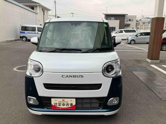ムーヴキャンバスストライプスＧ２ＷＤ　ＣＶＴ　６６０ｃｃ　両側電動スライドドア　衝突被害軽減ブレーキ　横滑り防止装置　ＡＢＳ　アイドリングストップ　プッシュボタンスタート　オートエアコン　ベンチシート　シートヒーター（福島県）の中古車