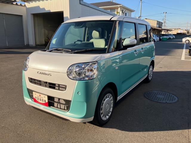 ムーヴキャンバスストライプスＸ　届出済未使用車２ＷＤ　ＣＶＴ　６６０ｃｃ　ディスプレイオーディオ　両側電動スライドドア　衝突被害軽減ブレーキ　横滑り防止装置　ＡＢＳ　サイドエアバッグ　アイドリングストップ　プッシュボタンスタート（福島県）の中古車