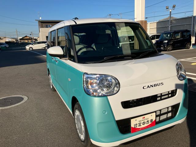 ムーヴキャンバスストライプスＸ　届出済未使用車２ＷＤ　ＣＶＴ　６６０ｃｃ　ディスプレイオーディオ　両側電動スライドドア　衝突被害軽減ブレーキ　横滑り防止装置　ＡＢＳ　サイドエアバッグ　アイドリングストップ　プッシュボタンスタート（福島県）の中古車